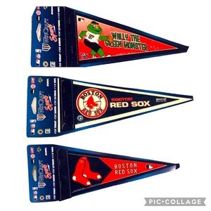 Lot of 3 Wincraft MLB Boston Red Sox 4” x 10” Pennants NWT